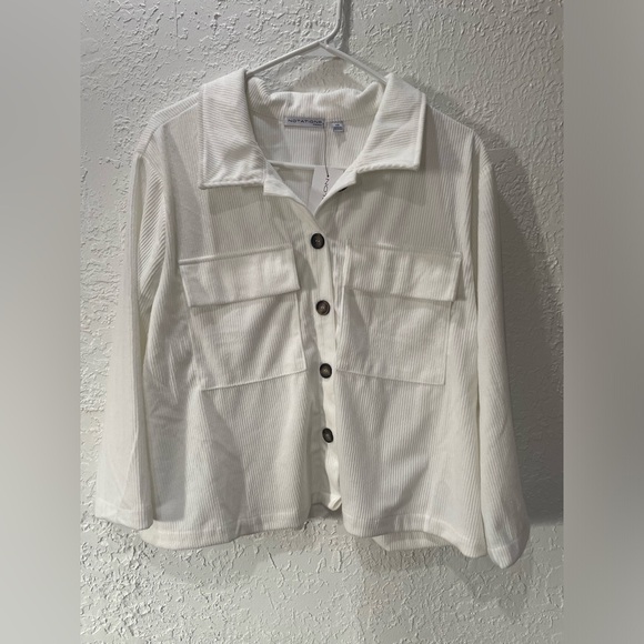 Notations Tops - Notations 3/4 sleeve shacket